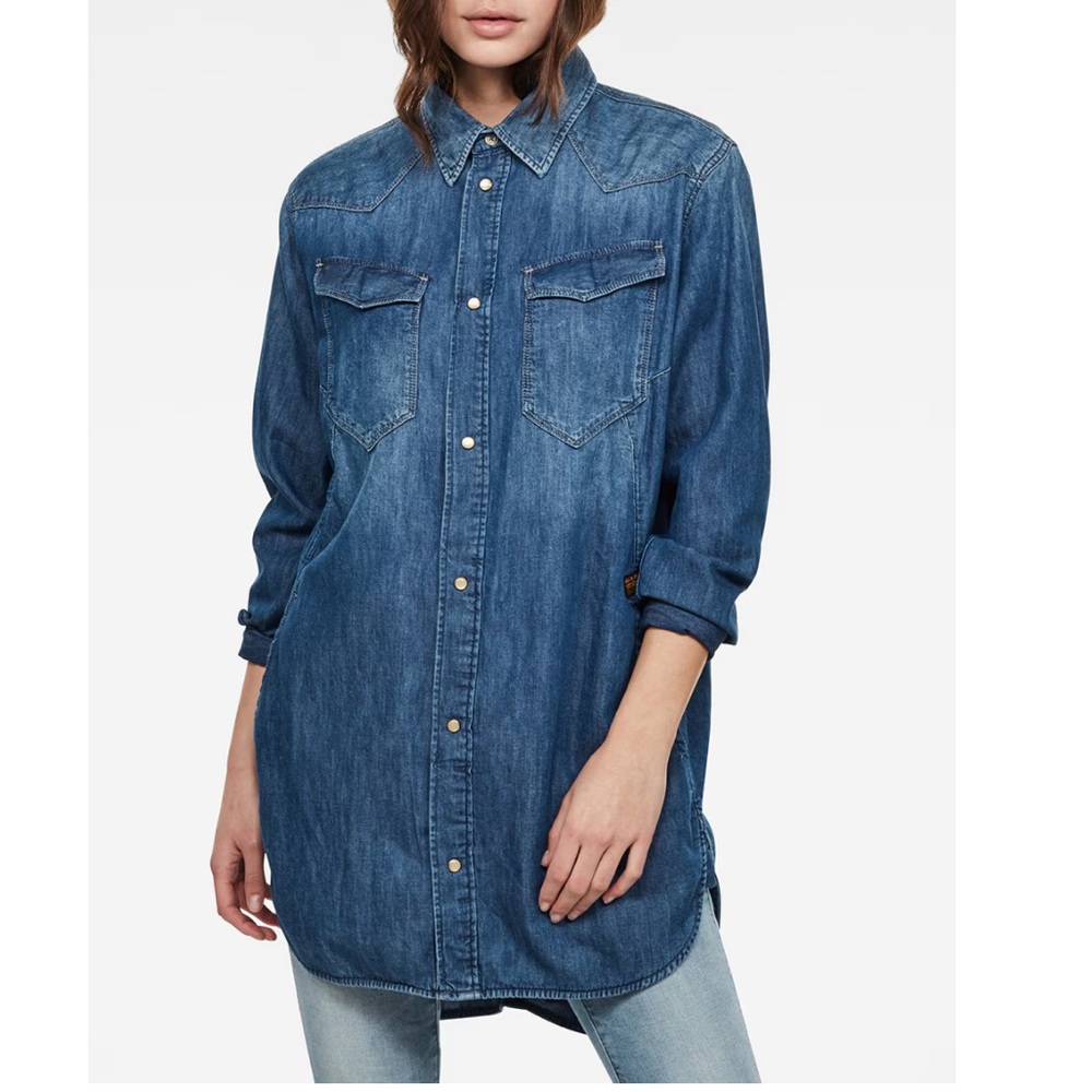NWT G-Star Raw Tacoma Boyfriend Oversized denim button down shirt